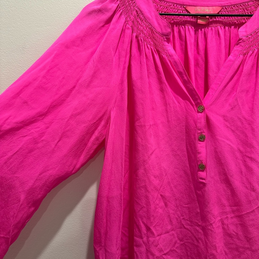 Lilly Pulitzer Vibrant Pink Blouse - Picture 2 of 4
